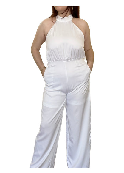 Jumpsuit Blanco con Cuello Halter